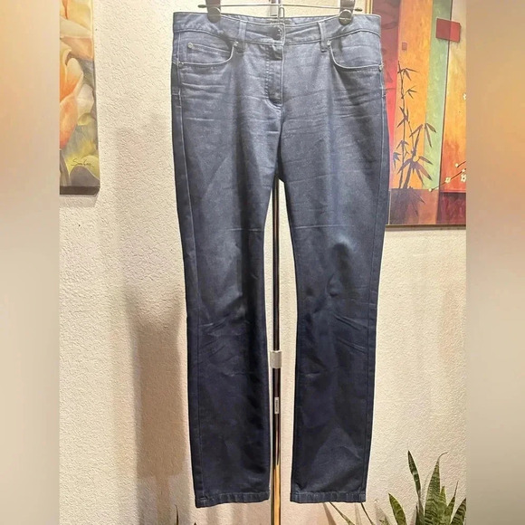 Escada navy with silvery details straight jeans size 38 - Picture 1 of 15